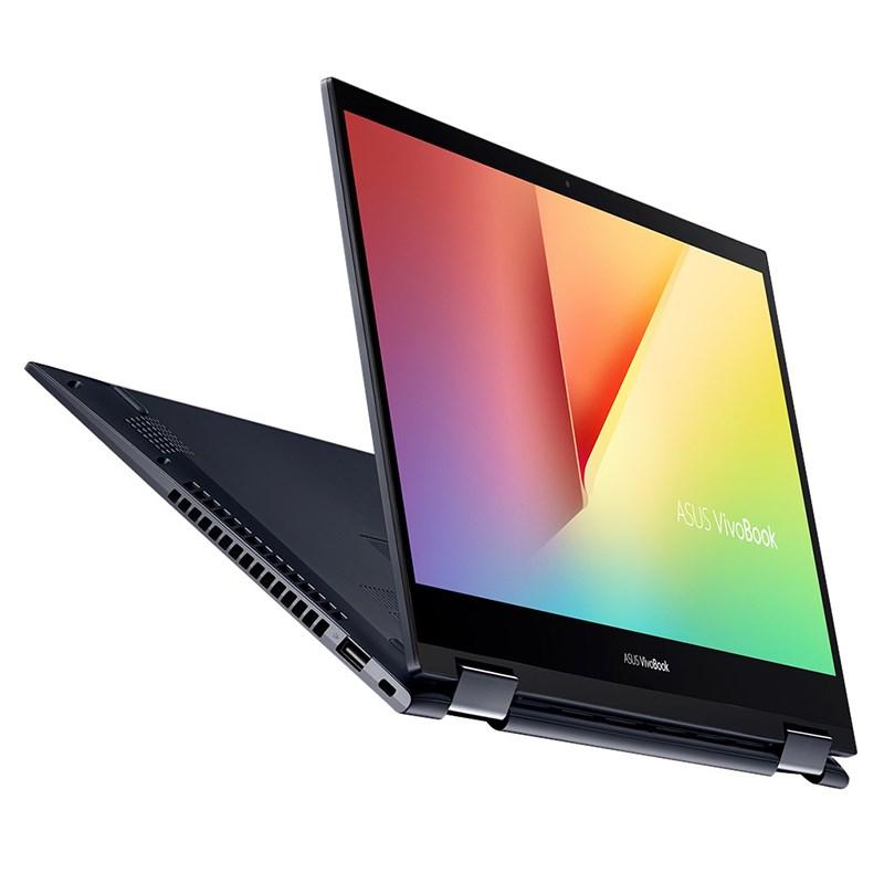 ASUS Vivobook TM420IA Flip 14 laptop with FHD touchscreen, AMD R3-4300U processor, and sleek design.